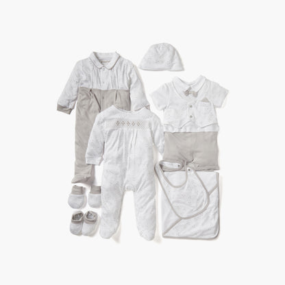 Giggles Star Print Closed Feet Sleepsuit with Long Sleeves
