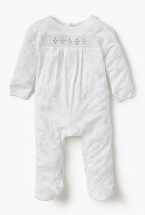 Giggles Star Print Closed Feet Sleepsuit with Long Sleeves