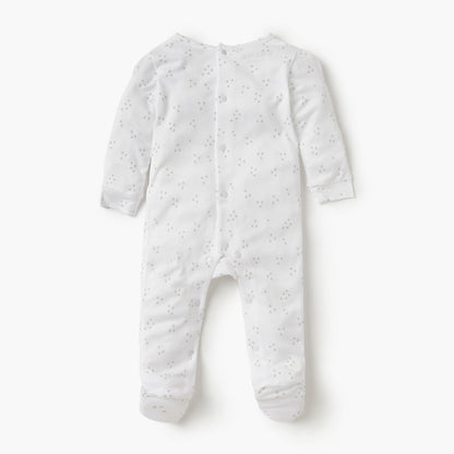 Giggles Star Print Closed Feet Sleepsuit with Long Sleeves