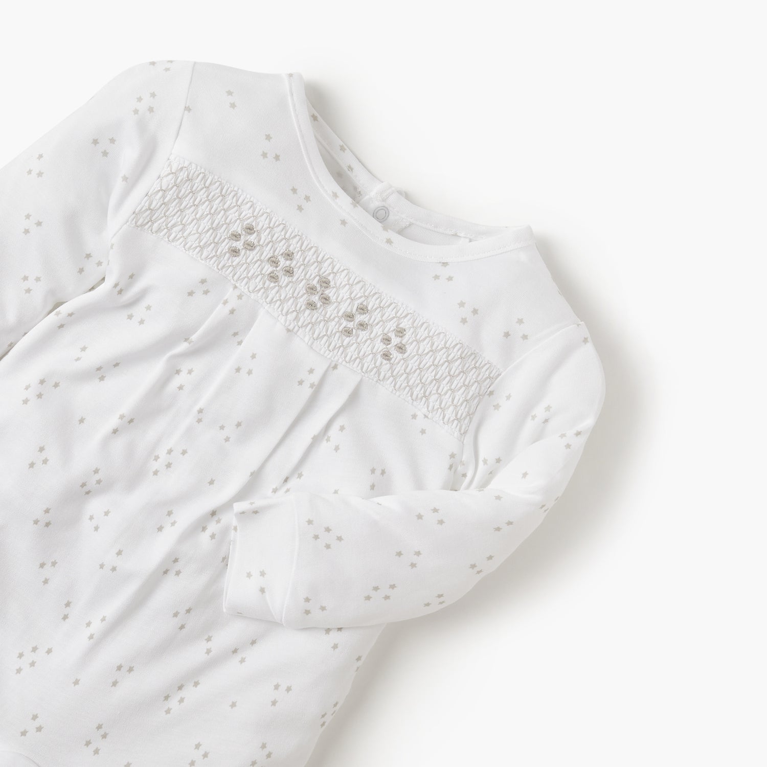 Giggles Star Print Closed Feet Sleepsuit with Long Sleeves