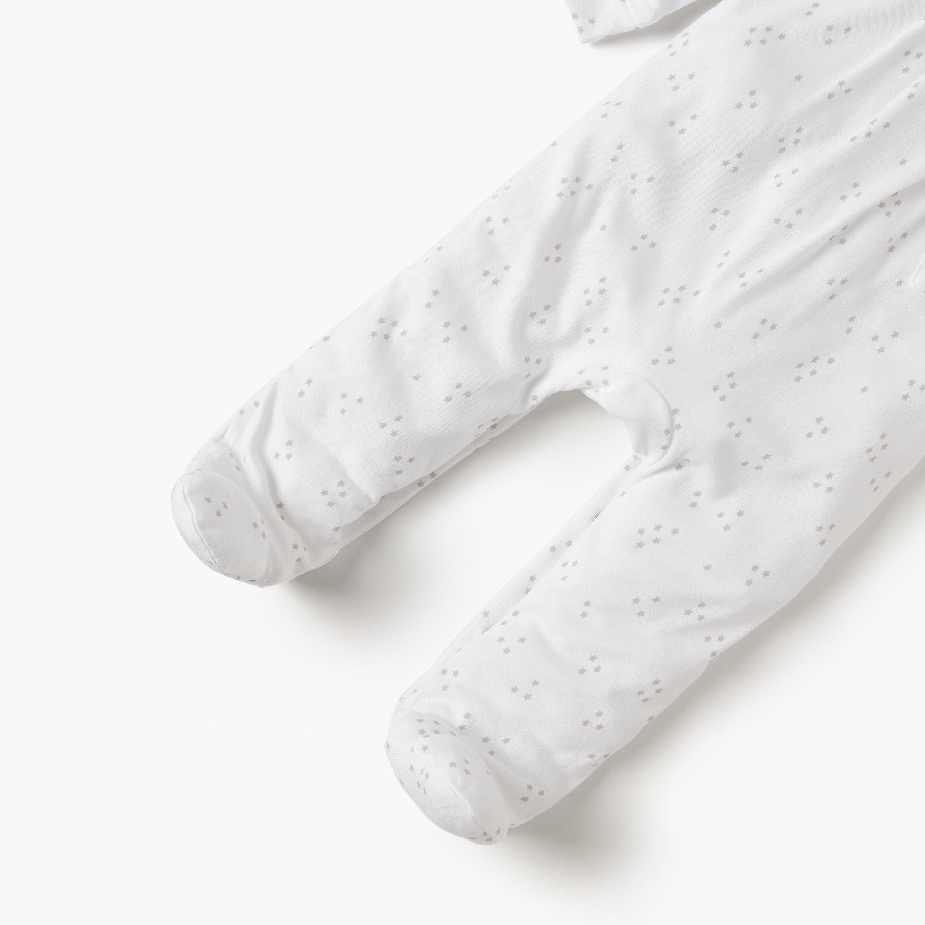 Giggles Star Print Closed Feet Sleepsuit with Long Sleeves