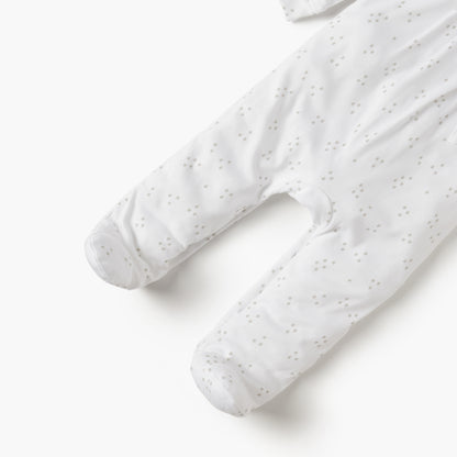 Giggles Star Print Closed Feet Sleepsuit with Long Sleeves
