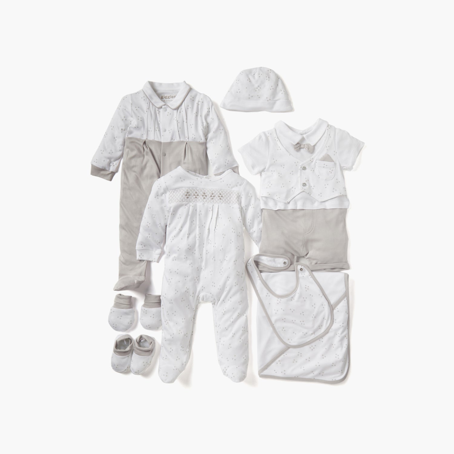 Giggles Star Print Closed Feet Sleepsuit with Long Sleeves
