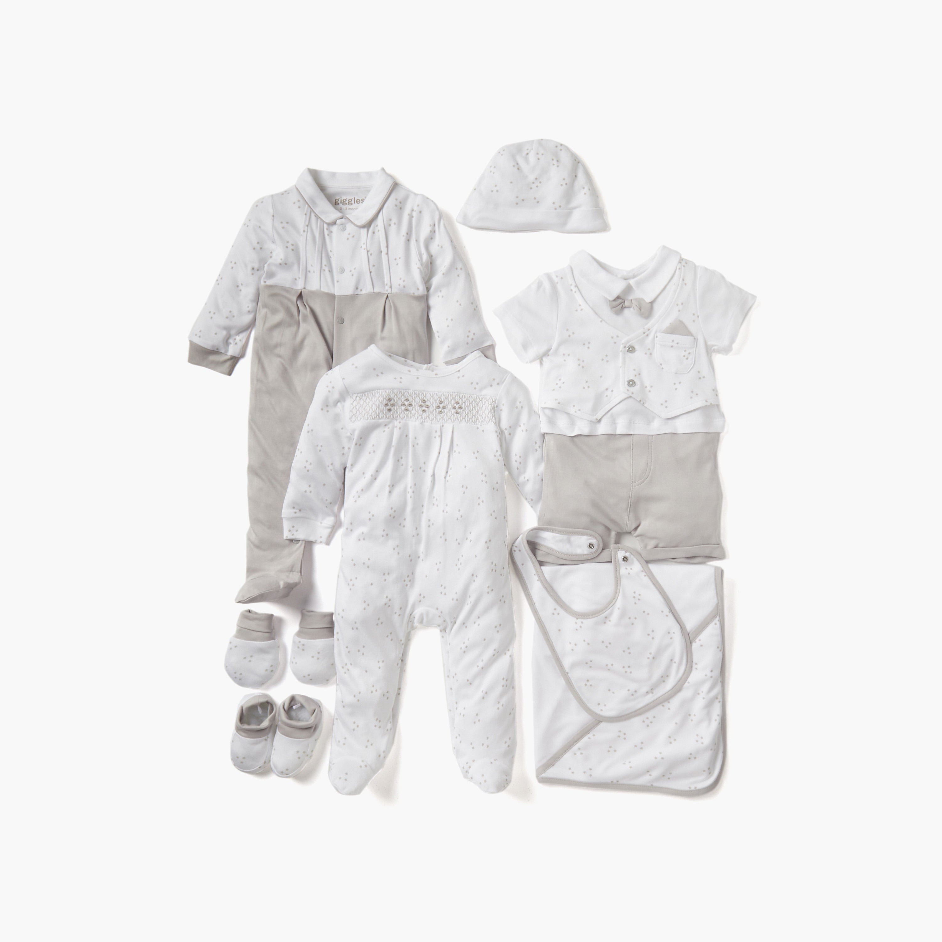 Giggles Star Print Closed Feet Sleepsuit with Long Sleeves