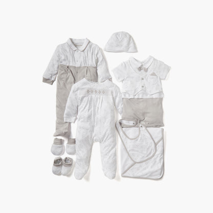 Giggles Star Print Closed Feet Sleepsuit with Long Sleeves