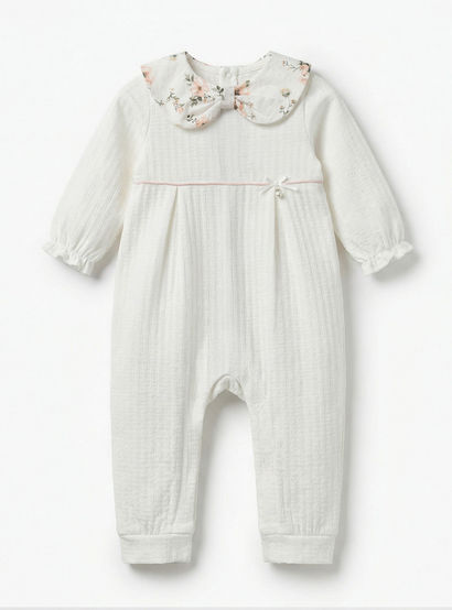 Giggles Cotton Peter Pan Collar Long Sleeves Sleepsuit with Floral Print-baby-girls-clothing-nightwear-sleepsuits-image-1