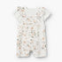 Giggles Round Neck Short Sleeves T-shirt and Dungaree Set with Floral Print - White / 12-18 mths