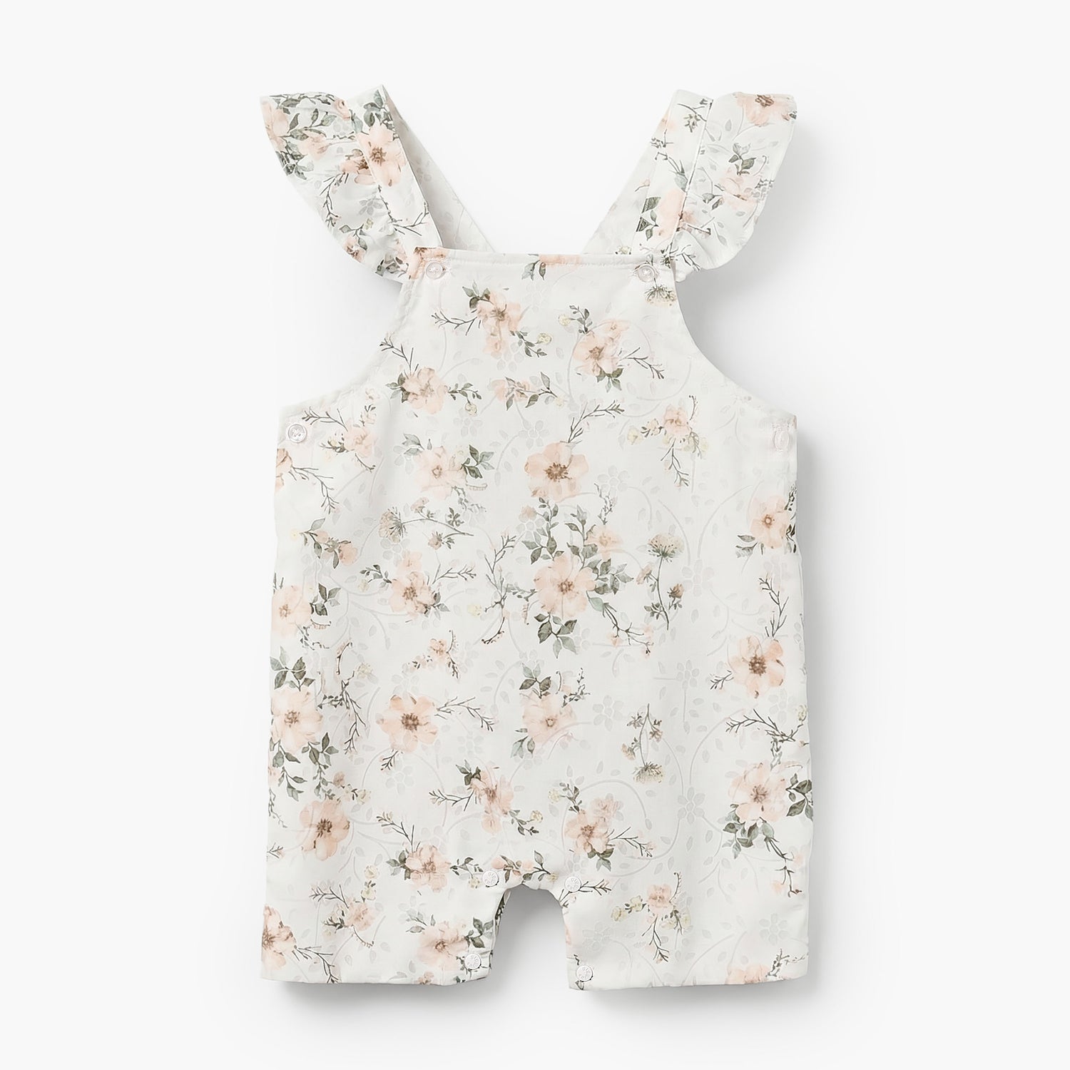 Giggles Round Neck Short Sleeves T-shirt and Dungaree Set with Floral Print