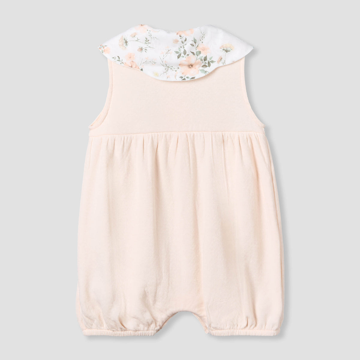 Giggles Peter Pan Collar Sleeveless Romper with Floral Print