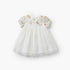 Giggles Square Neck Short Sleeves A-line Dress with Floral Print - White / 12-18 mths