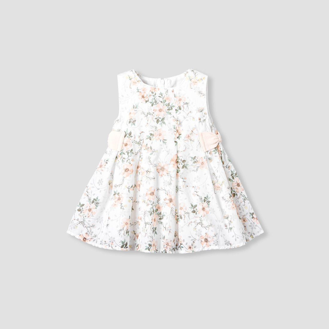 Giggles Round Neck Sleeveless A-line Dress with Floral Print