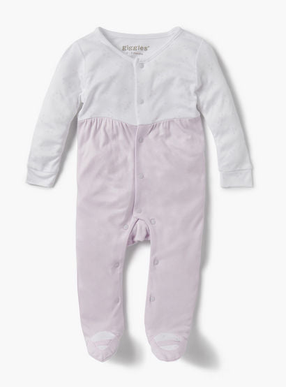 Giggles Heart Print Closed Feet Sleepsuit with Long Sleeves-baby-girls-clothing-nightwear-sleepsuits-image-1