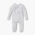 Giggles Heart Print Sleepsuit with Long Sleeves and Button Closure - White / 12-18 mths