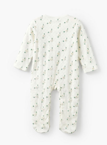 Giggles Cotton Crew Neck Long Sleeves Sleepsuit with Floral Embroidery-baby-girls-clothing-nightwear-sleepsuits-image-3