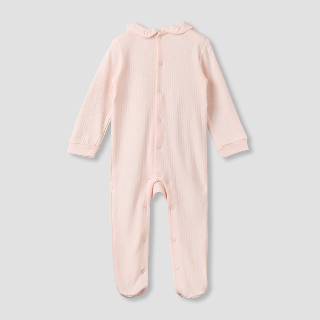 Giggles Cotton Round Neck Long Sleeves Sleepsuit with Snap Button Closure