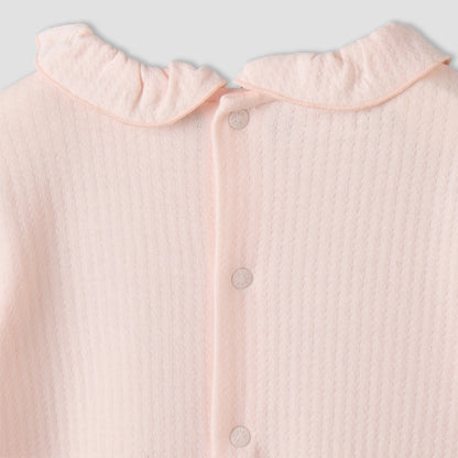 Giggles Cotton Round Neck Long Sleeves Sleepsuit with Snap Button Closure