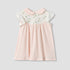 Peter Pan Collar Sleeveless Knee Length Dress with Embroidery - Pink / 12-18 mths
