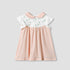 Peter Pan Collar Sleeveless Knee Length Dress with Embroidery - Pink / 12-18 mths