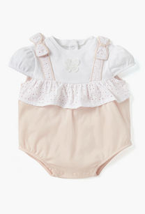 Giggles Panelled Bodysuit with Ruffles and Cap Sleeves-undefined-image-1