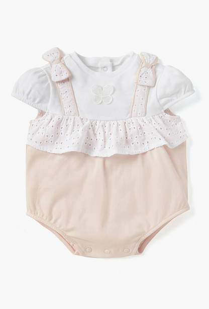 Giggles Panelled Bodysuit with Ruffles and Cap Sleeves-undefined-image-1