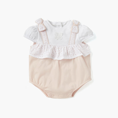 Giggles Panelled Bodysuit with Ruffles and Cap Sleeves - Multicolour / 12-18 mths