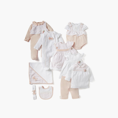 Giggles Panelled Bodysuit with Ruffles and Cap Sleeves