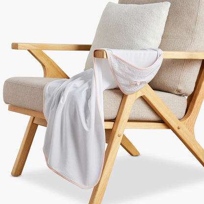 Giggles Panelled Receiving Blanket with Bow Accent - 70x70 cm