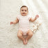 Giggles Cotton Round Neck Short Sleeves Bodysuit with Snap Button Closure - Pink / 12-18 mths