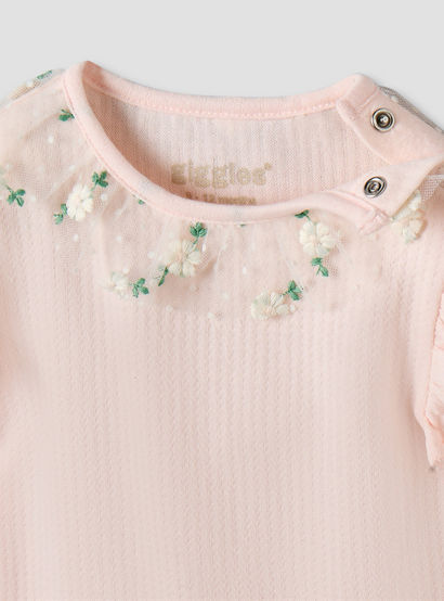 Giggles Cotton Round Neck Short Sleeves Bodysuit with Snap Button Closure-baby-girls-clothing-bodysuits-image-4