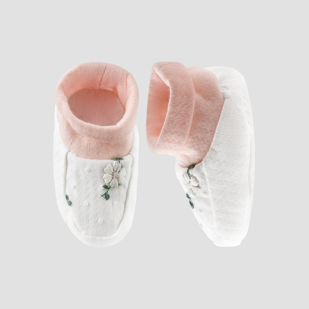 Giggles Booties with Floral Embroidery