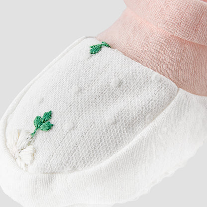 Giggles Booties with Floral Embroidery