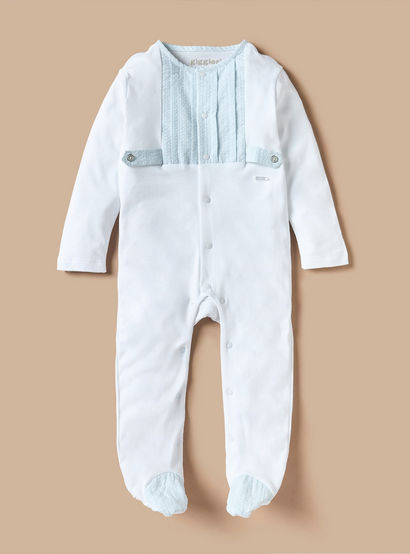 Giggles Textured Closed Feet Sleepsuit with Snap Button Closure-baby-boys-clothing-nightwear-sleepsuits-image-1