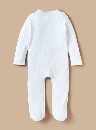 Giggles Textured Closed Feet Sleepsuit with Snap Button Closure-baby-boys-clothing-nightwear-sleepsuits-image-2