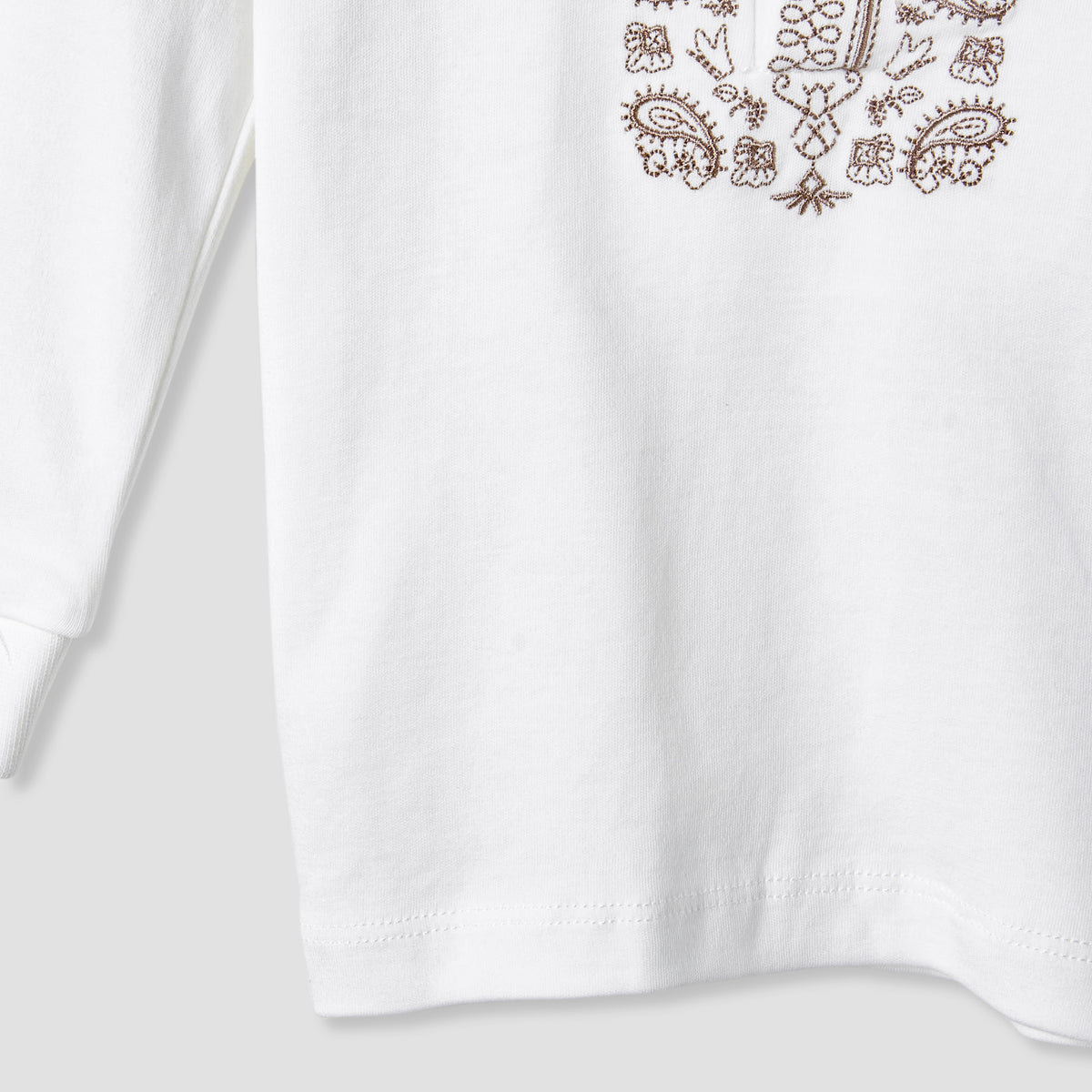 Giggles Pyjama Set with Embroidery Detail - Supima Cotton - Long Sleeves - Henley Neck