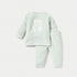 Juniors Bear Applique Velour Long Sleeves Sweatshirt and Pyjama Set - Green / 12-18 mths