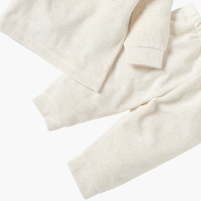 Giggles Embroidered Long Sleeves Velour T-shirt and Pyjama Set