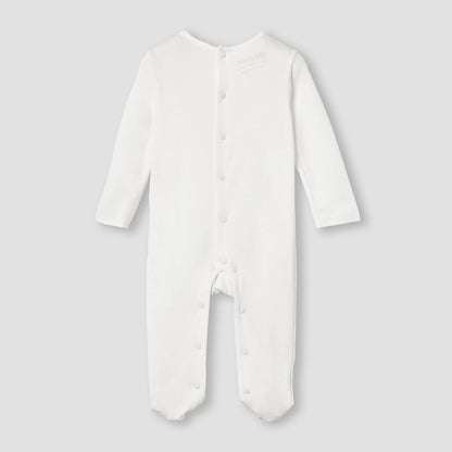 Giggles Bow Accent Closed Feet Sleepsuit with Long Sleeves