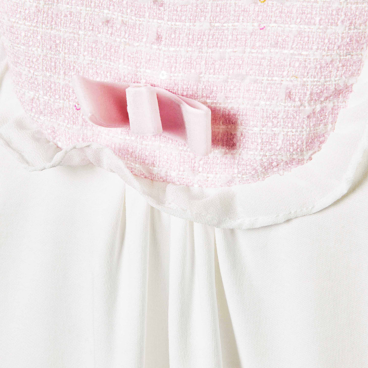 Giggles Bow Accent Closed Feet Sleepsuit with Long Sleeves