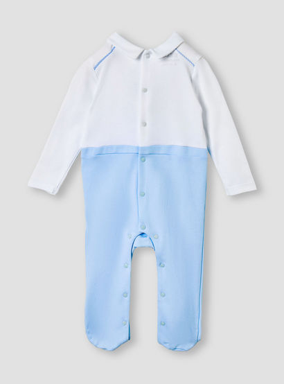 Giggles Bear Applique Collared Sleepsuit with Long Sleeves-baby-boys-clothing-nightwear-sleepsuits-image-2