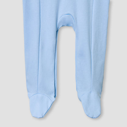 Giggles Bear Applique Collared Sleepsuit with Long Sleeves