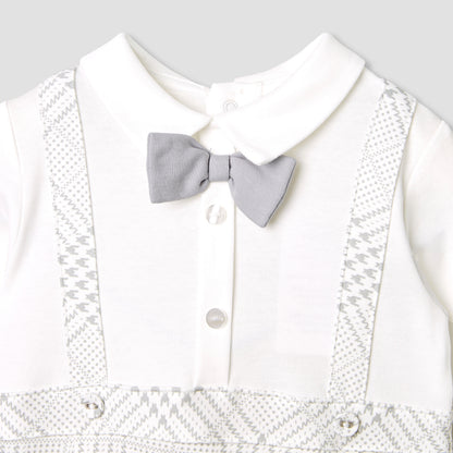 Giggles Panelled Collared Closed Feet Sleepsuit with Long Sleeves - image 6