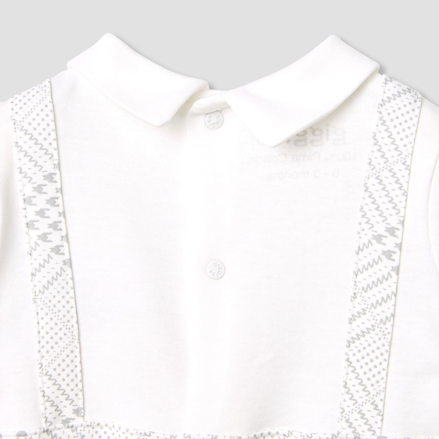 Giggles Panelled Collared Closed Feet Sleepsuit with Long Sleeves - image 7