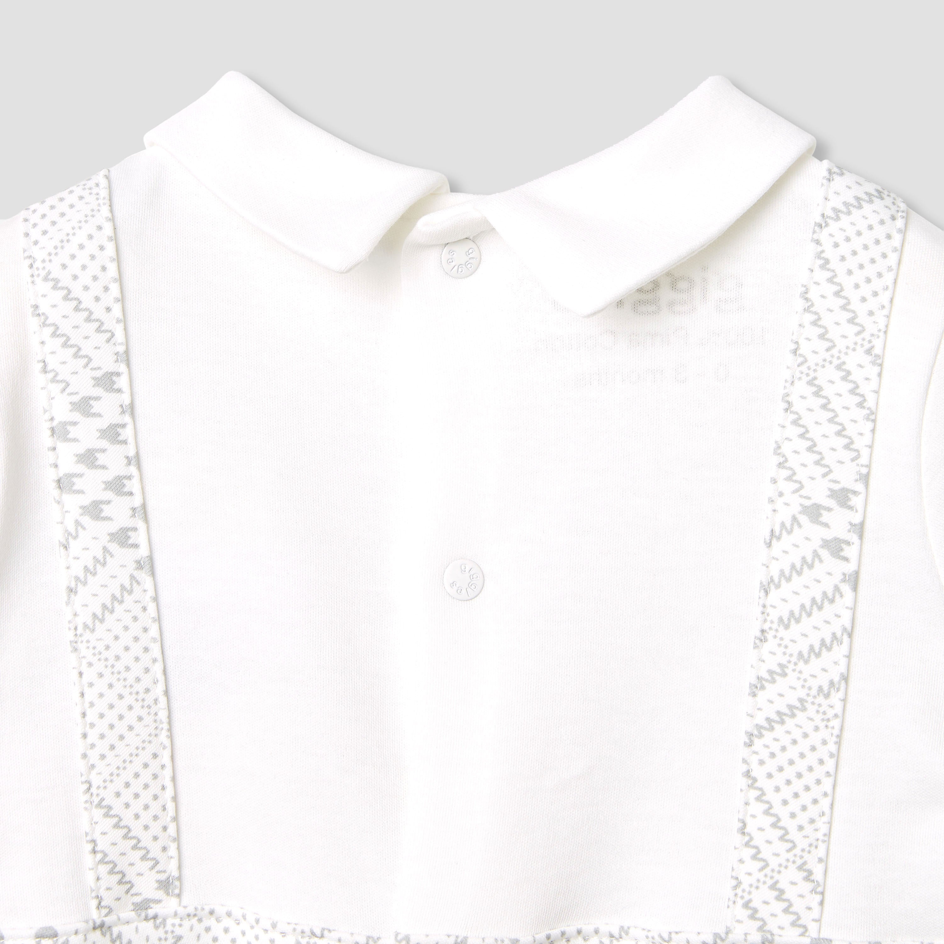 Giggles Panelled Collared Closed Feet Sleepsuit with Long Sleeves - image 7
