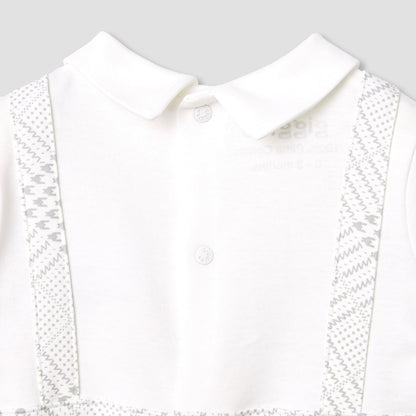 Giggles Panelled Collared Closed Feet Sleepsuit with Long Sleeves - image 7