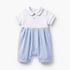 Giggles Striped Collared Romper with Short Sleeves