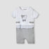 Giggles Bear Applique Romper with Short Sleeves