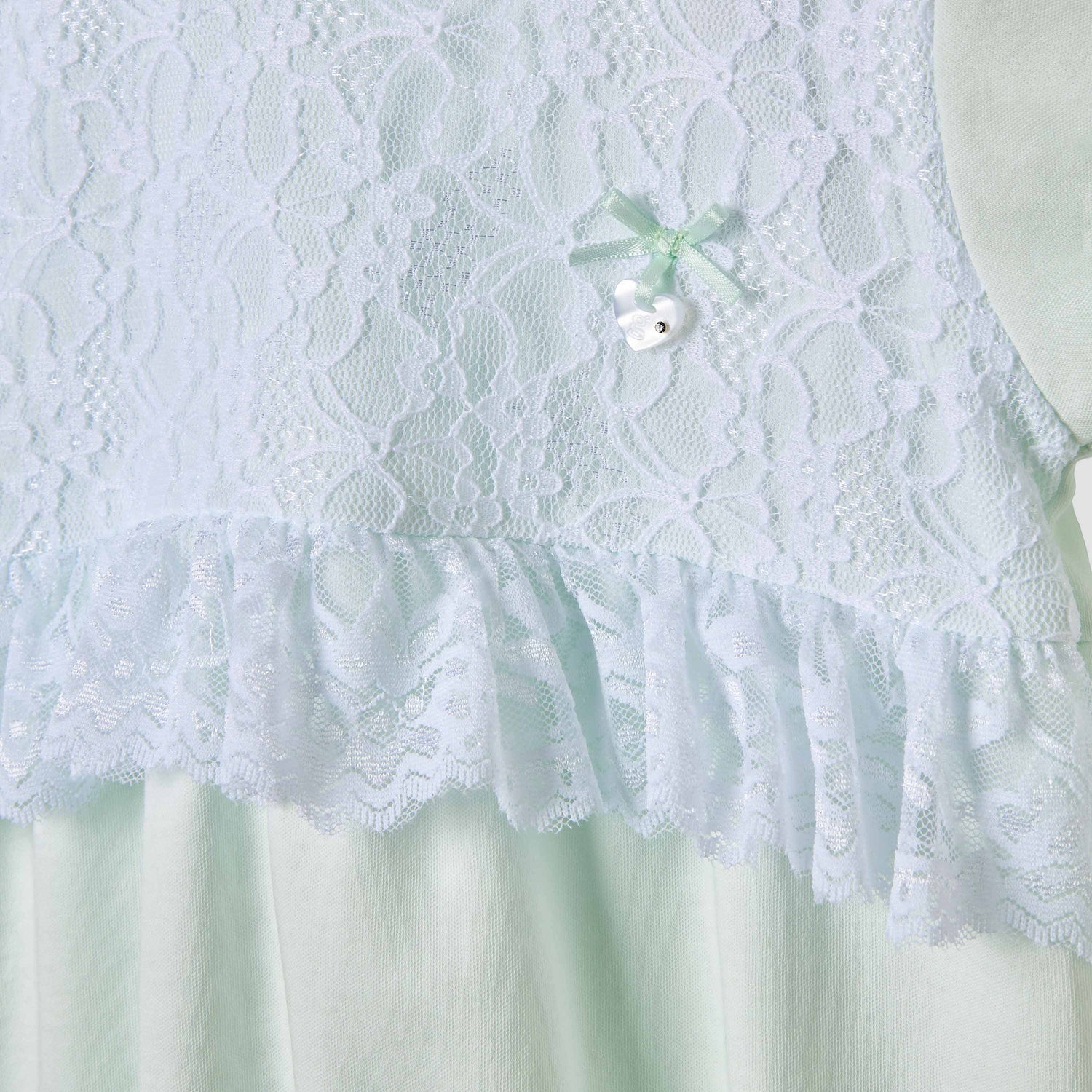 Giggles Floral Lace Romper with Puff Sleeves