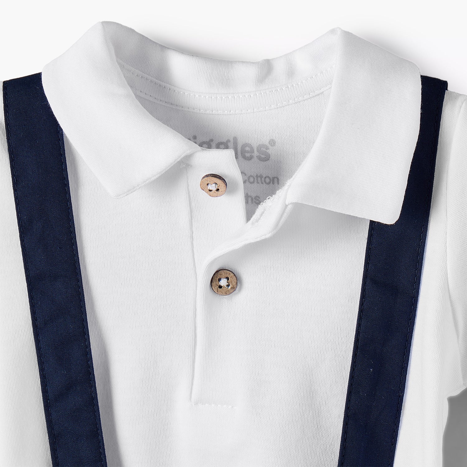 Giggles Collared Neck Short Sleeve T-shirt and Dungaree Set with Pockets