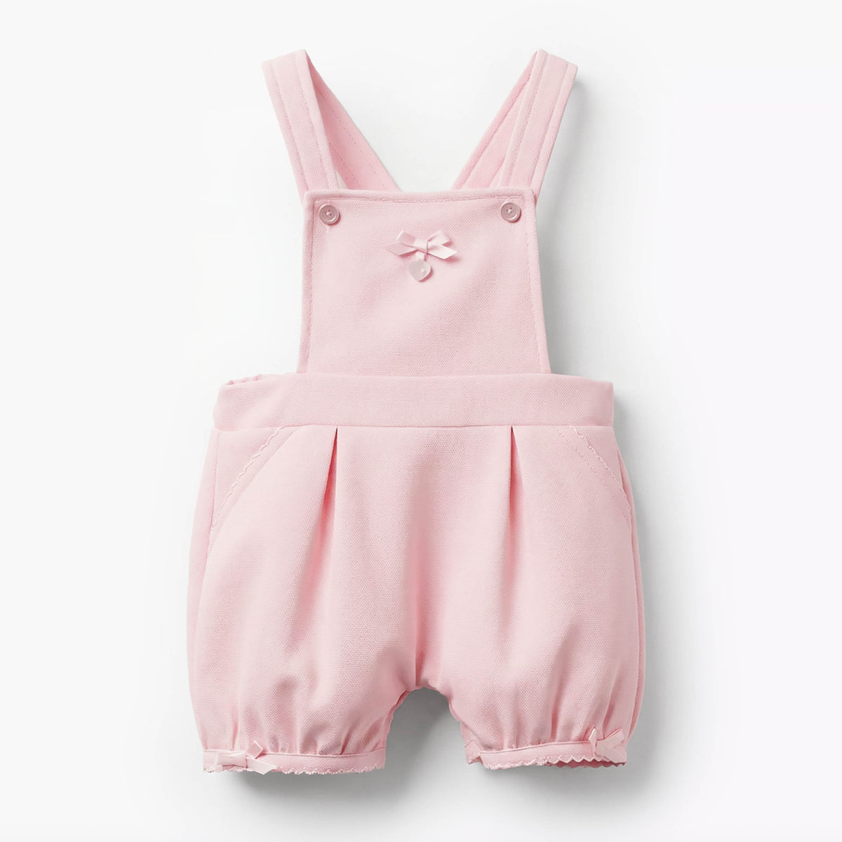 Giggles Peter Pan Collar Short Sleeves T-shirt and Dungaree Set with Embroidery