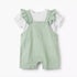 Giggles Crew Neck Short Sleeves T-shirt and Dungaree Set with Ruffle Detail - Green / 12-18 mths